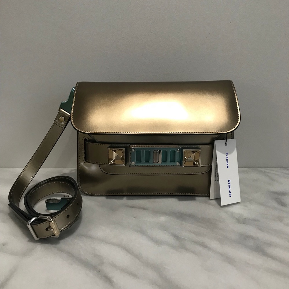 Proenza Schouler PS11 Mini Gold Mirror NWT
